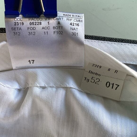 Men’s Canali Pants Slim Fit Gray Patterned Wool Flat Front 36 / 52 Italy - Picture 13 of 15